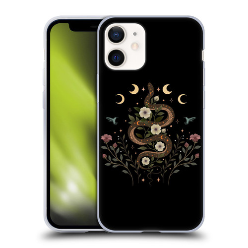Episodic Drawing Illustration Animals Serpent Spell Soft Gel Case for Apple iPhone 12 Mini