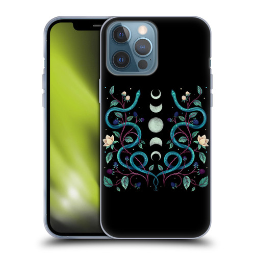 Episodic Drawing Illustration Animals Serpent Moon Soft Gel Case for Apple iPhone 13 Pro Max