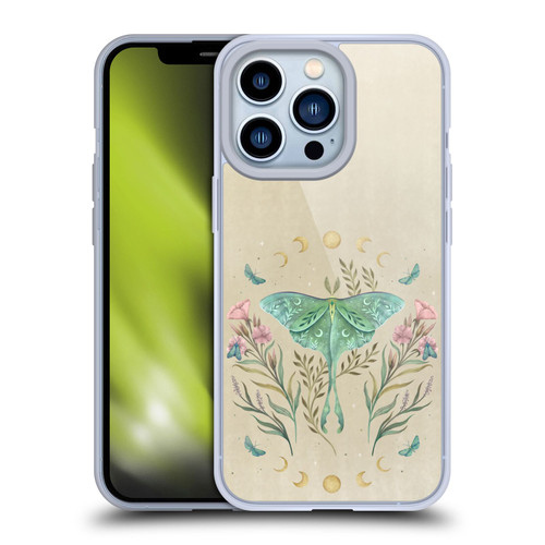 Episodic Drawing Illustration Animals Moth, Butterflies, & Flowers Soft Gel Case for Apple iPhone 13 Pro
