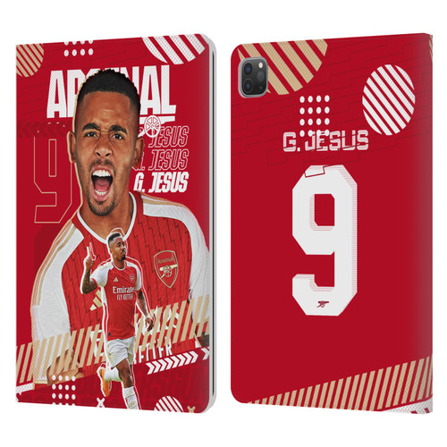Arsenal FC 2023/24 First Team Gabriel Jesus Leather Book Wallet Case Cover For Apple iPad Pro 11 2020 / 2021 / 2022