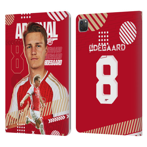 Arsenal FC 2023/24 First Team Martin Ødegaard Leather Book Wallet Case Cover For Apple iPad Pro 11 2020 / 2021 / 2022