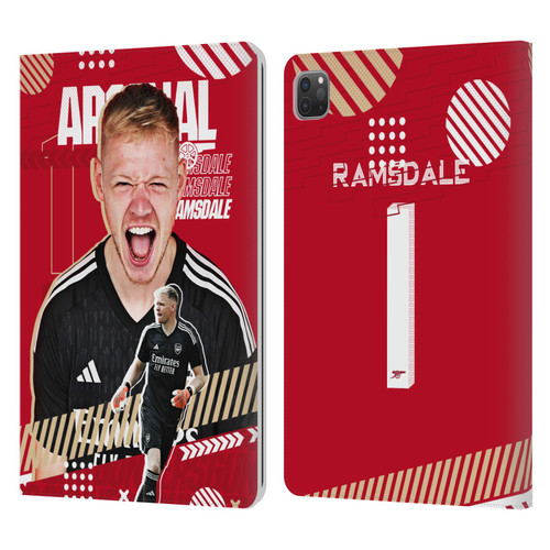 Arsenal FC 2023/24 First Team Aaron Ramsdale Leather Book Wallet Case Cover For Apple iPad Pro 11 2020 / 2021 / 2022