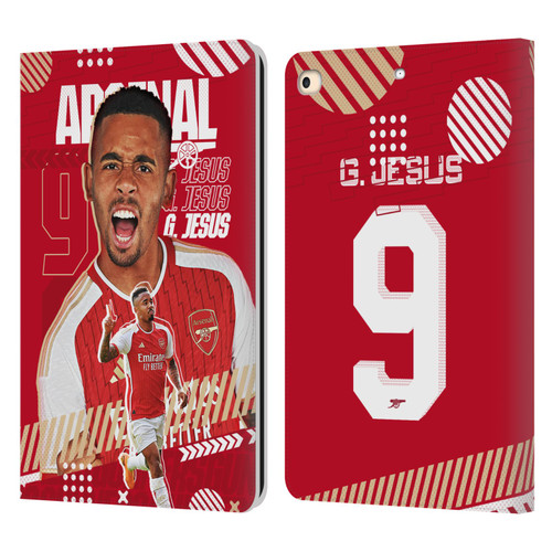 Arsenal FC 2023/24 First Team Gabriel Jesus Leather Book Wallet Case Cover For Apple iPad 9.7 2017 / iPad 9.7 2018