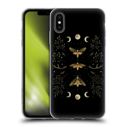 Episodic Drawing Illustration Animals Death Head Moth Night Soft Gel Case for Apple iPhone XS Max