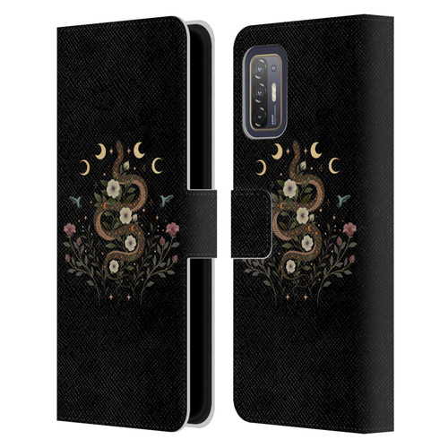 Episodic Drawing Illustration Animals Serpent Spell Leather Book Wallet Case Cover For HTC Desire 21 Pro 5G