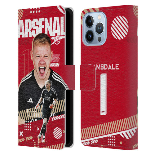 Arsenal FC 2023/24 First Team Aaron Ramsdale Leather Book Wallet Case Cover For Apple iPhone 13 Pro Max