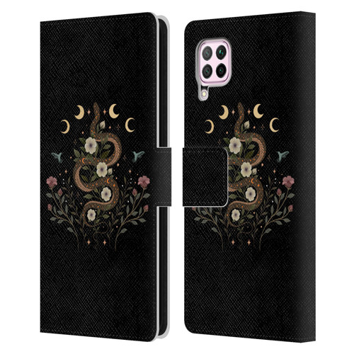 Episodic Drawing Illustration Animals Serpent Spell Leather Book Wallet Case Cover For Huawei Nova 6 SE / P40 Lite