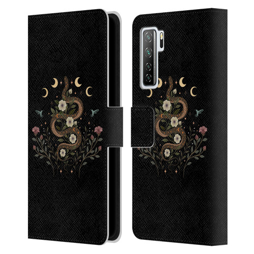 Episodic Drawing Illustration Animals Serpent Spell Leather Book Wallet Case Cover For Huawei Nova 7 SE/P40 Lite 5G