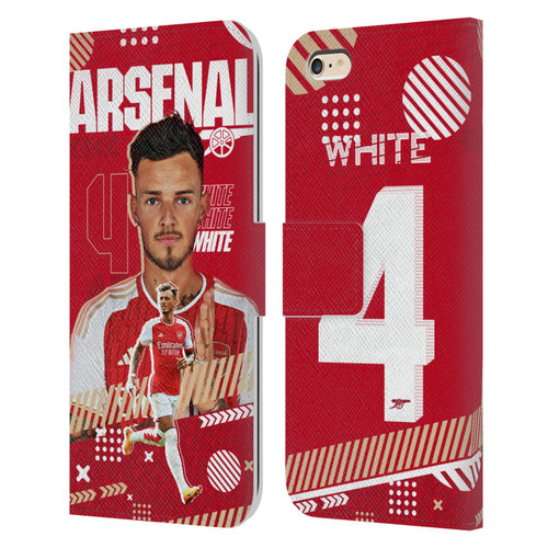 Arsenal FC 2023/24 First Team Ben White Leather Book Wallet Case Cover For Apple iPhone 6 Plus / iPhone 6s Plus