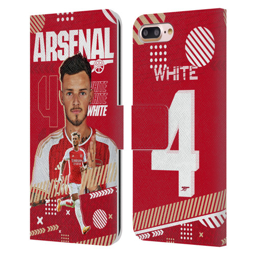 Arsenal FC 2023/24 First Team Ben White Leather Book Wallet Case Cover For Apple iPhone 7 Plus / iPhone 8 Plus