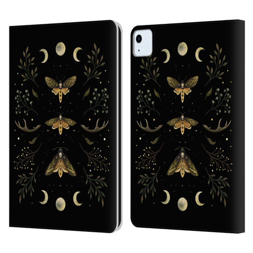 Episodic Drawing Illustration Animals Death Head Moth Night Leather Book Wallet Case Cover For Apple iPad Air 2020 / 2022