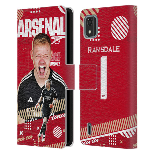 Arsenal FC 2023/24 First Team Aaron Ramsdale Leather Book Wallet Case Cover For Nokia C2 2nd Edition