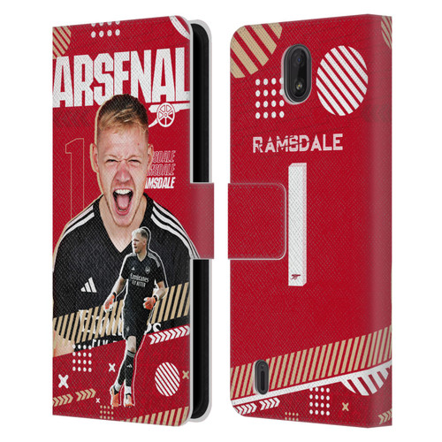 Arsenal FC 2023/24 First Team Aaron Ramsdale Leather Book Wallet Case Cover For Nokia C01 Plus/C1 2nd Edition