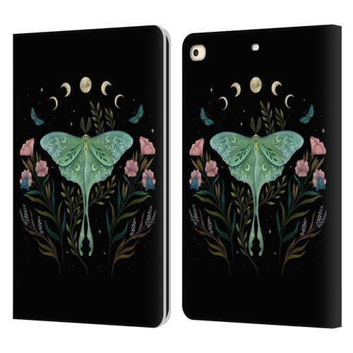 Episodic Drawing Illustration Animals Moth and Flowers Leather Book Wallet Case Cover For Apple iPad 9.7 2017 / iPad 9.7 2018