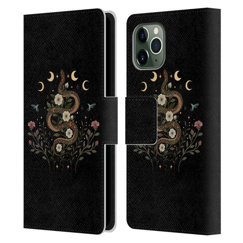 Episodic Drawing Illustration Animals Serpent Spell Leather Book Wallet Case Cover For Apple iPhone 11 Pro