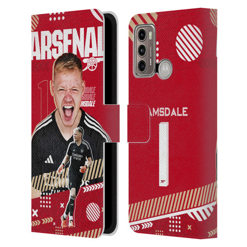 Arsenal FC 2023/24 First Team Aaron Ramsdale Leather Book Wallet Case Cover For Motorola Moto G60 / Moto G40 Fusion