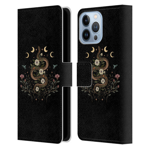 Episodic Drawing Illustration Animals Serpent Spell Leather Book Wallet Case Cover For Apple iPhone 13 Pro Max
