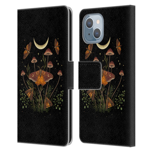 Episodic Drawing Illustration Animals Autumn Light Underwings Leather Book Wallet Case Cover For Apple iPhone 14