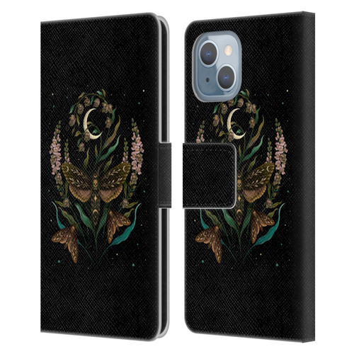 Episodic Drawing Illustration Animals Death Head Leather Book Wallet Case Cover For Apple iPhone 14