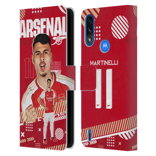 Arsenal FC 2023/24 First Team Gabriel Leather Book Wallet Case Cover For Motorola Moto E7 Power / Moto E7i Power