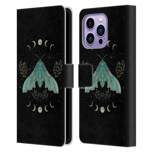 Episodic Drawing Illustration Animals Luna And Moth Leather Book Wallet Case Cover For Apple iPhone 14 Pro Max