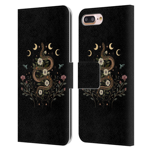 Episodic Drawing Illustration Animals Serpent Spell Leather Book Wallet Case Cover For Apple iPhone 7 Plus / iPhone 8 Plus
