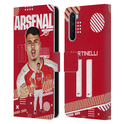 Arsenal FC 2023/24 First Team Gabriel Leather Book Wallet Case Cover For OnePlus Nord 5G