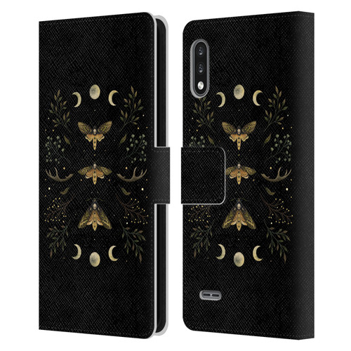Episodic Drawing Illustration Animals Death Head Moth Night Leather Book Wallet Case Cover For LG K22