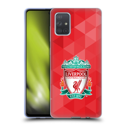 Liverpool Football Club Crest 1 Red Geometric 1 Soft Gel Case for Samsung Galaxy A71 (2019)