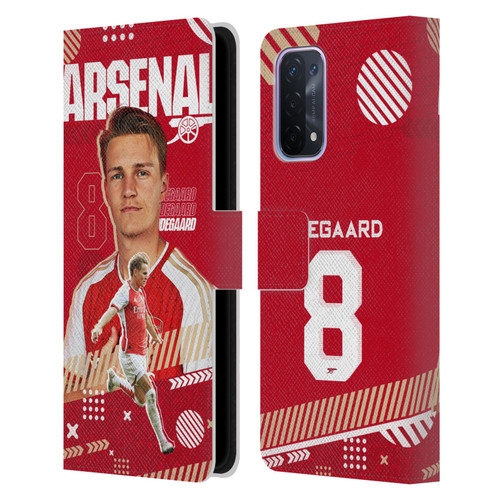 Arsenal FC 2023/24 First Team Martin Ødegaard Leather Book Wallet Case Cover For OPPO A54 5G