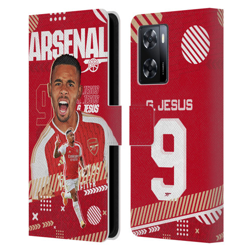 Arsenal FC 2023/24 First Team Gabriel Jesus Leather Book Wallet Case Cover For OPPO A57s
