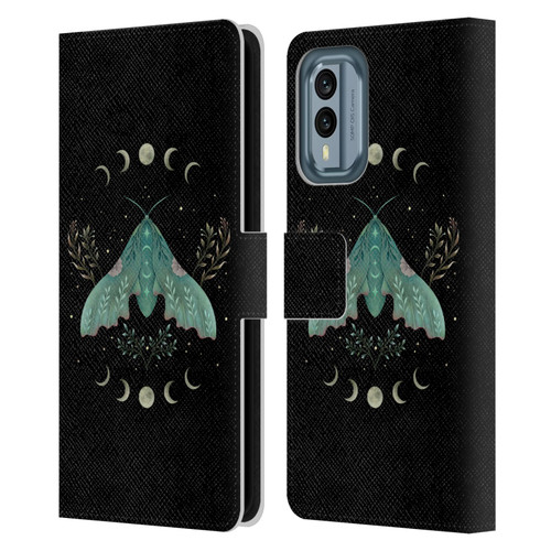 Episodic Drawing Illustration Animals Luna And Moth Leather Book Wallet Case Cover For Nokia X30