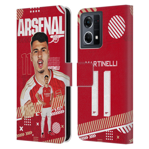 Arsenal FC 2023/24 First Team Gabriel Leather Book Wallet Case Cover For OPPO Reno8 4G