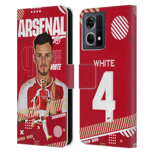Arsenal FC 2023/24 First Team Ben White Leather Book Wallet Case Cover For OPPO Reno8 4G
