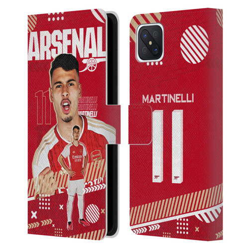 Arsenal FC 2023/24 First Team Gabriel Leather Book Wallet Case Cover For OPPO Reno4 Z 5G