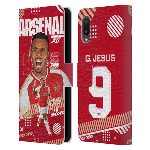 Arsenal FC 2023/24 First Team Gabriel Jesus Leather Book Wallet Case Cover For Samsung Galaxy A02/M02 (2021)