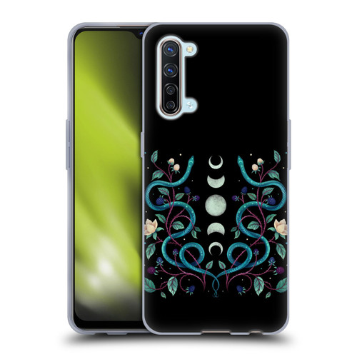 Episodic Drawing Illustration Animals Serpent Moon Soft Gel Case for OPPO Find X2 Lite 5G