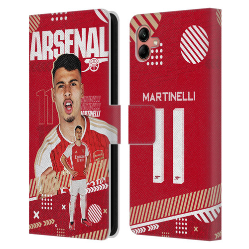 Arsenal FC 2023/24 First Team Gabriel Leather Book Wallet Case Cover For Samsung Galaxy A04 (2022)