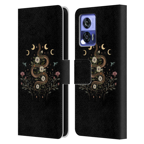 Episodic Drawing Illustration Animals Serpent Spell Leather Book Wallet Case Cover For Motorola Edge 30 Neo 5G