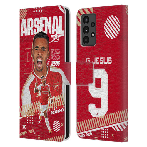 Arsenal FC 2023/24 First Team Gabriel Jesus Leather Book Wallet Case Cover For Samsung Galaxy A13 (2022)