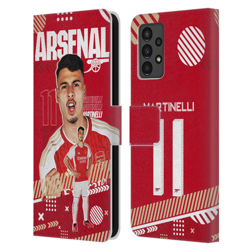 Arsenal FC 2023/24 First Team Gabriel Leather Book Wallet Case Cover For Samsung Galaxy A13 (2022)