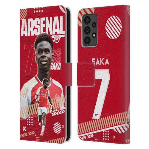 Arsenal FC 2023/24 First Team Bukayo Saka Leather Book Wallet Case Cover For Samsung Galaxy A13 (2022)
