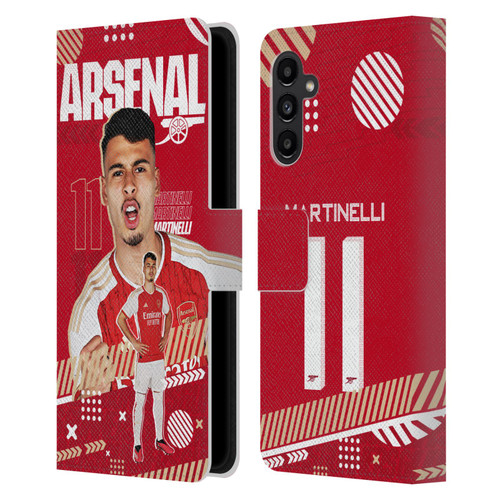 Arsenal FC 2023/24 First Team Gabriel Leather Book Wallet Case Cover For Samsung Galaxy A13 5G (2021)