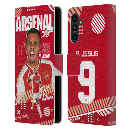 Arsenal FC 2023/24 First Team Gabriel Jesus Leather Book Wallet Case Cover For Samsung Galaxy A13 5G (2021)