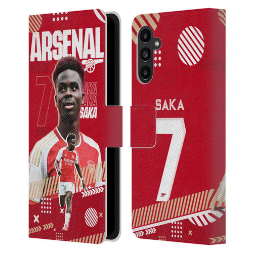 Arsenal FC 2023/24 First Team Bukayo Saka Leather Book Wallet Case Cover For Samsung Galaxy A13 5G (2021)