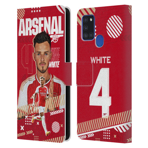 Arsenal FC 2023/24 First Team Ben White Leather Book Wallet Case Cover For Samsung Galaxy A21s (2020)