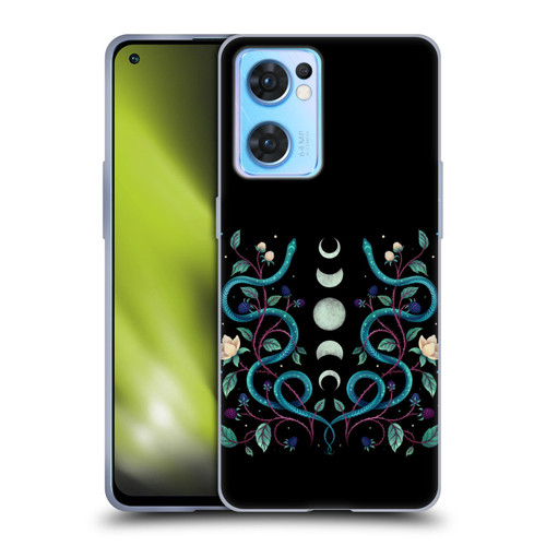 Episodic Drawing Illustration Animals Serpent Moon Soft Gel Case for OPPO Reno7 5G / Find X5 Lite
