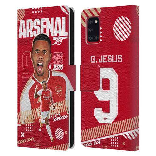 Arsenal FC 2023/24 First Team Gabriel Jesus Leather Book Wallet Case Cover For Samsung Galaxy A31 (2020)