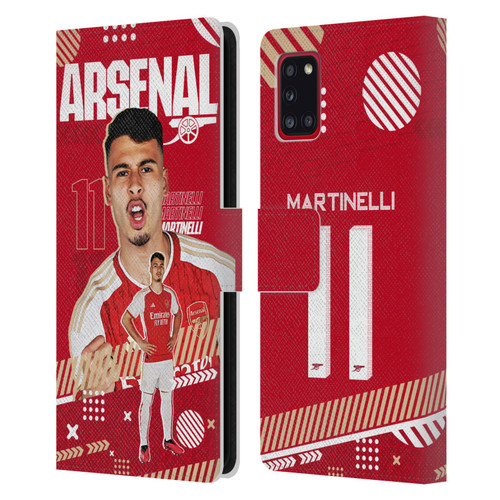 Arsenal FC 2023/24 First Team Gabriel Leather Book Wallet Case Cover For Samsung Galaxy A31 (2020)