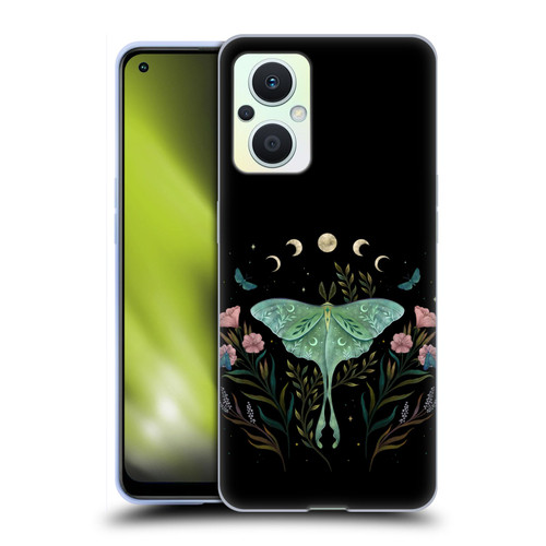 Episodic Drawing Illustration Animals Moth and Flowers Soft Gel Case for OPPO Reno8 Lite
